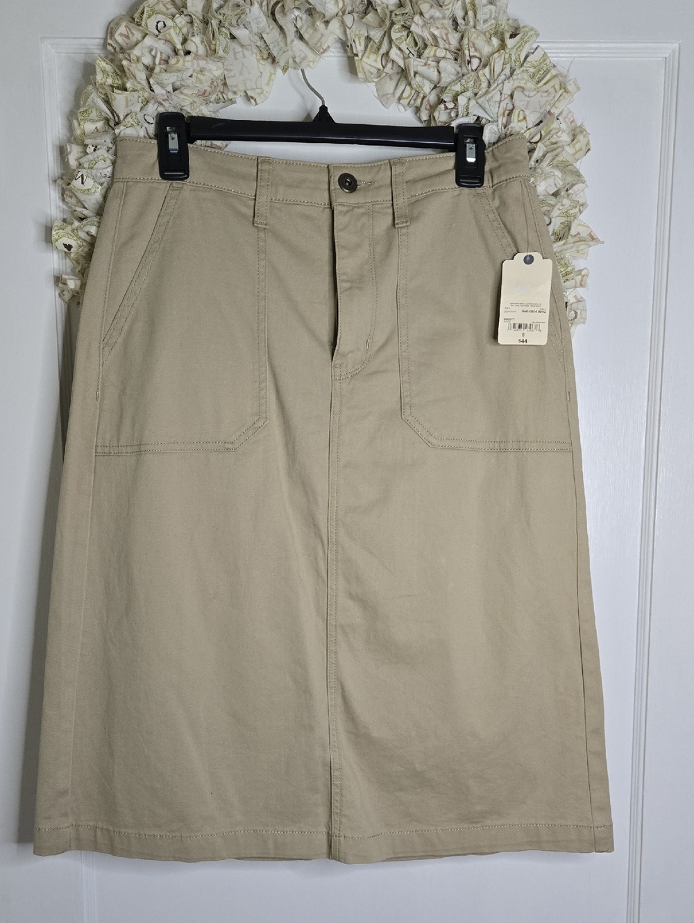 St. John's Bay Beige Midi Skirt NWT